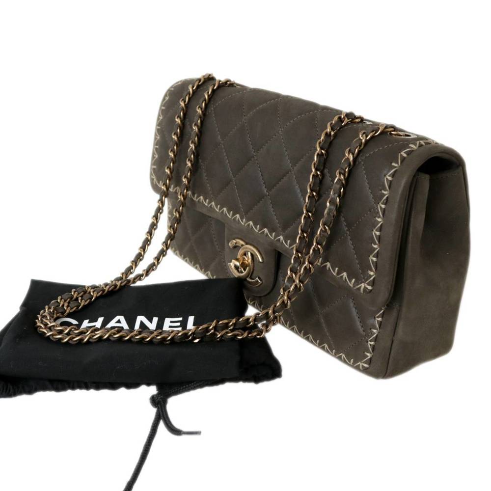 Chanel Double Chain Shoulder Bag Lambskin Black